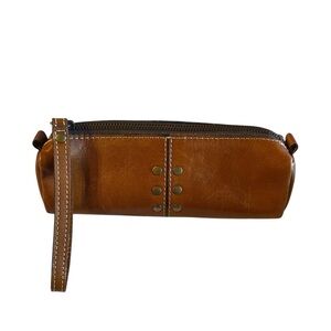 Patricia Nash Leather Wristlet with brass accents - super soft leather!!